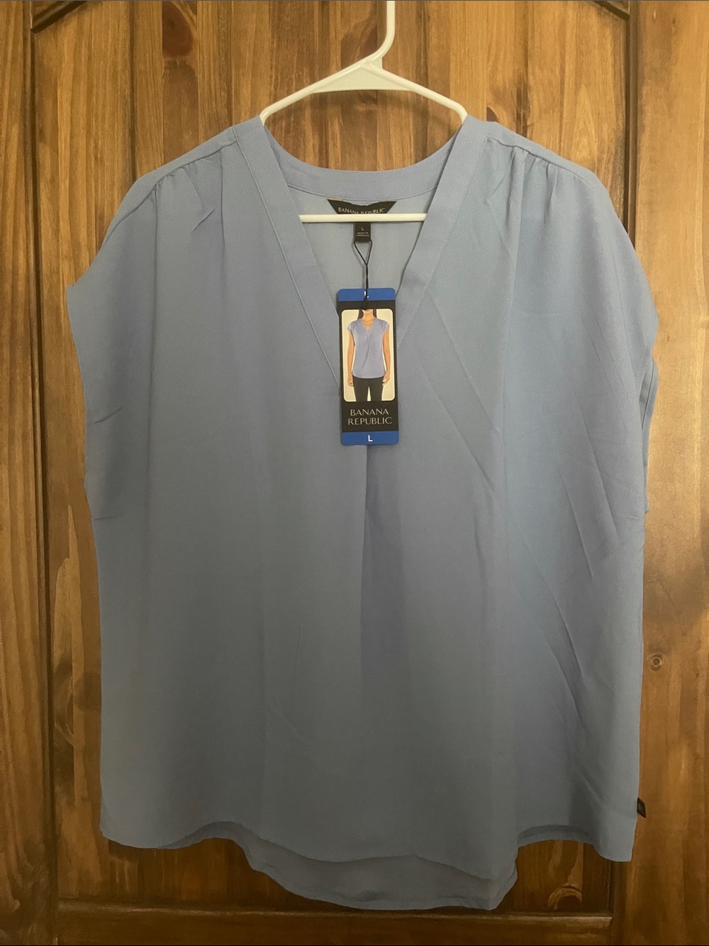 Banana Republic Powder Blue V-Neck Sleeveless Blouse